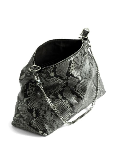 Zadig&Voltaire Jim Wild python-effect shoulder bag - Grey