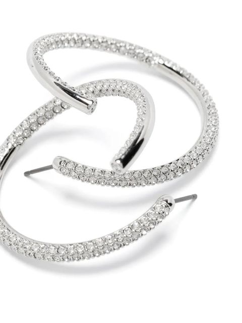 Swarovski Dextera sculpted hoop earrings - Silver