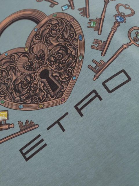 ETRO logo-print T-shirt - Blue