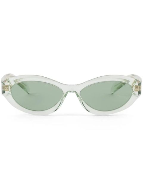 Prada Eyewear Symbole oval-frame sunglasses - Green - zdjęcie produktu nr 1