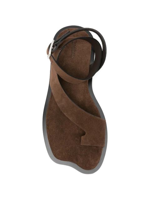 ALOHAS buckle-fastening asymmetric sandals - Brown