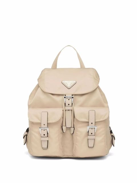 Prada small logo-plaque backpack - Neutrals - zdjęcie produktu nr 1