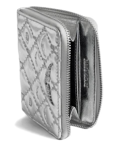 Zadig&Voltaire quilted leather zip wallet - Silver