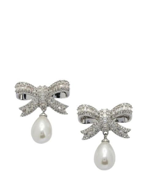 Self-Portrait crystal-embellished earrings - Silver - zdjęcie produktu nr 1