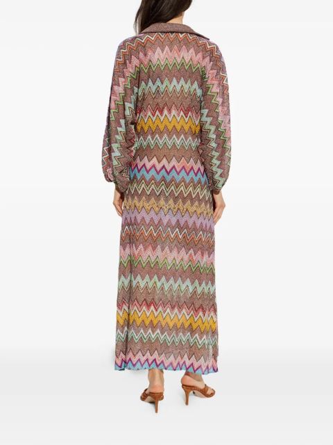 Missoni zigzag-knit metallic maxi dress - Brown
