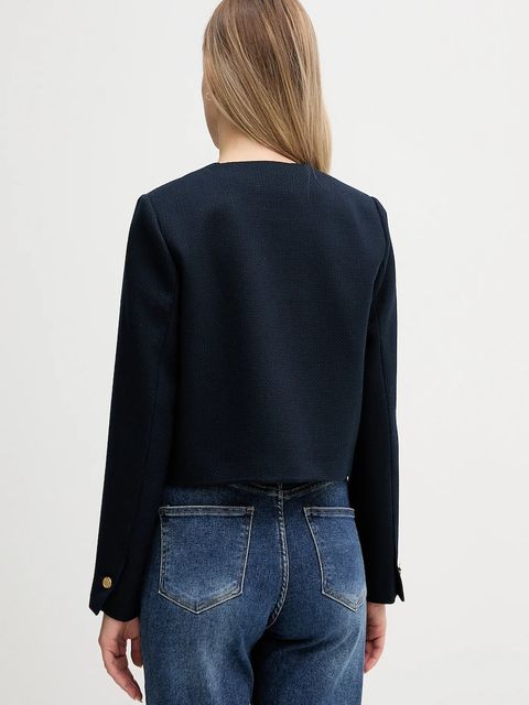 Tommy Hilfiger kurtka z dodatkiem wełny kolor granatowy przejściowa WW0WW47792