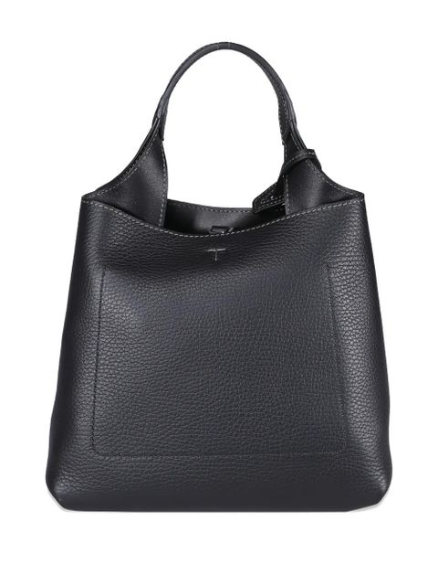 Tod's logo-charm leather tote bag - Black