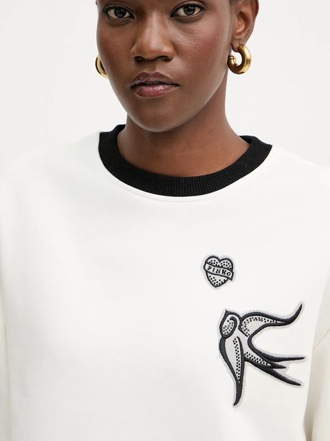 Pinko bluza bawełniana damska kolor biały gładka 105609 A2TD