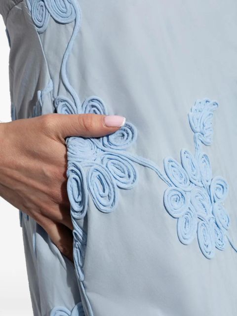 ROTATE BIRGER CHRISTENSEN floral-appliqué midi dress - Blue