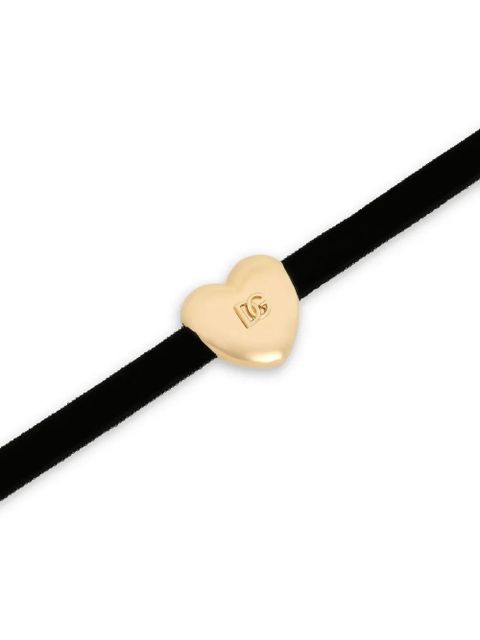 Dolce & Gabbana DG heart velvet bracelet - Gold