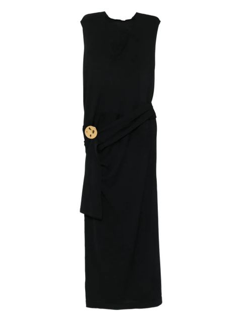 Jil Sander V-neck draped maxi dress - Black - zdjęcie produktu nr 1