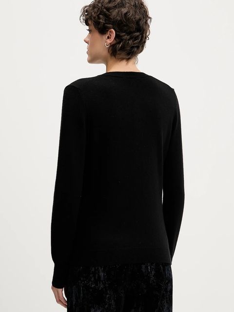 Sisley kardigan z domieszką wełny kolor czarny lekki 102HM5237 - zdjęcie produktu nr 2