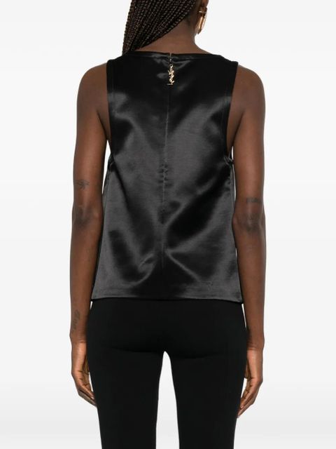 Saint Laurent pleated-detail top - Black