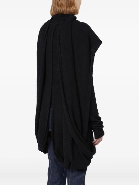 Max Mara roll-neck draped knitted top - Black