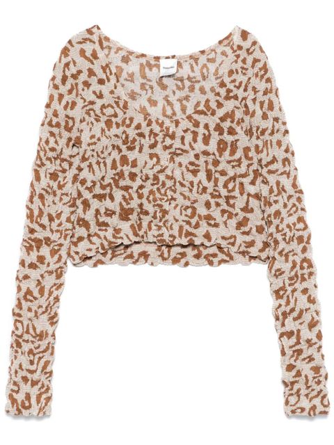 Nanushka graphic-print cropped top - Neutrals - zdjęcie produktu nr 1