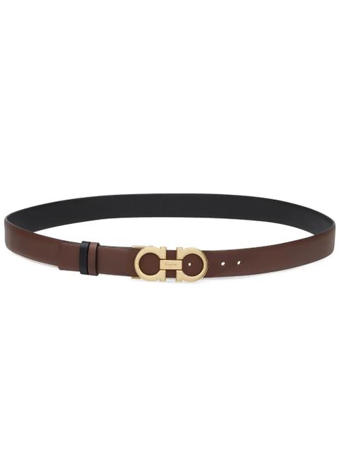 Ferragamo Gancini-buckle reversible leather belt - Brown
