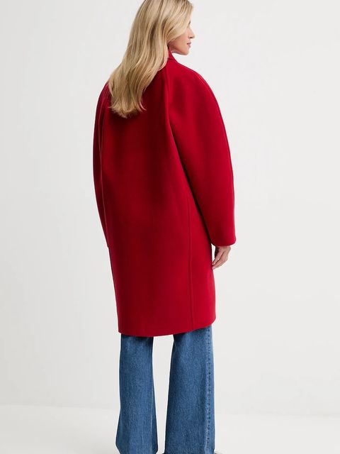 Filippa K płaszcz z dodatkiem wełny kolor czerwony 31614