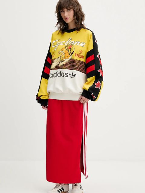 adidas Originals sukienka 3S TANK DRESS kolor czerwony maxi dopasowana JD4620 - zdjęcie produktu nr 2