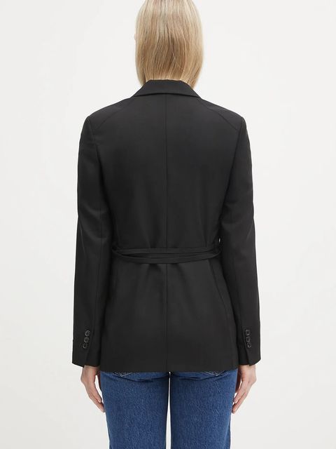 Kenzo marynarka wełniana kolor czarny jednorzędowa FF52VE2619RA.99