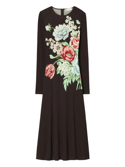 Tory Burch printed jersey midi dress - Brown - zdjęcie produktu nr 1