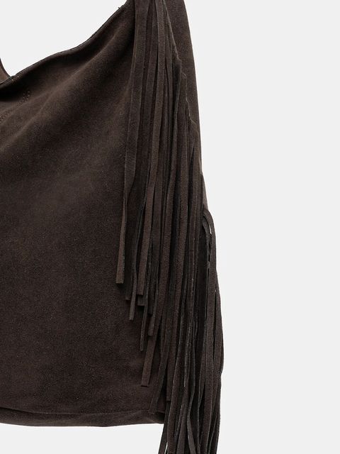 Answear.LAB torebka zamszowa kolor brązowy