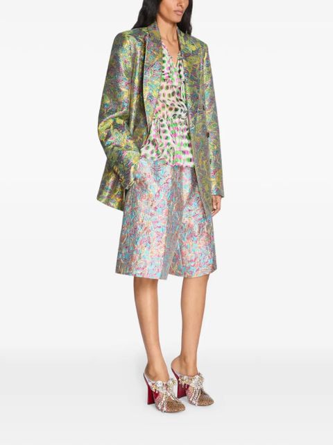 DRIES VAN NOTEN double-breasted jacquard blazer - Yellow