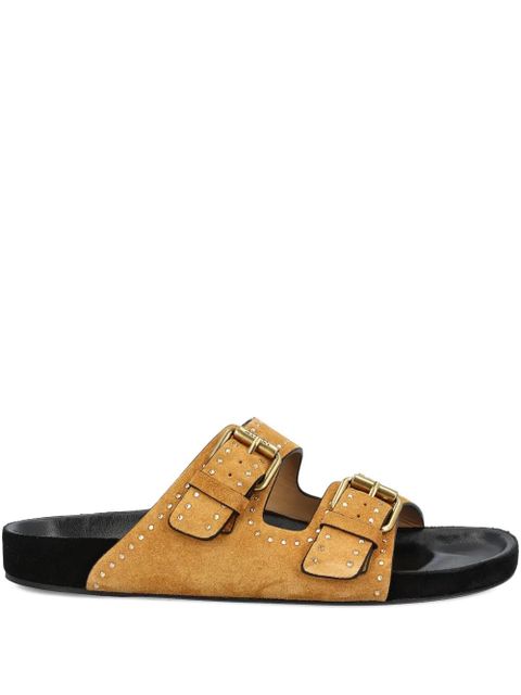 ISABEL MARANT Lennyo studded double-strap sandals - Brown - zdjęcie produktu nr 1