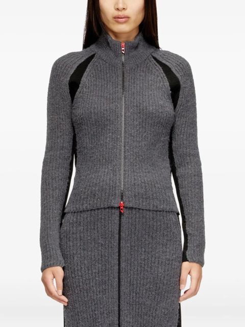 Diesel ribbed panel zip-up cardigan - Grey - zdjęcie produktu nr 2