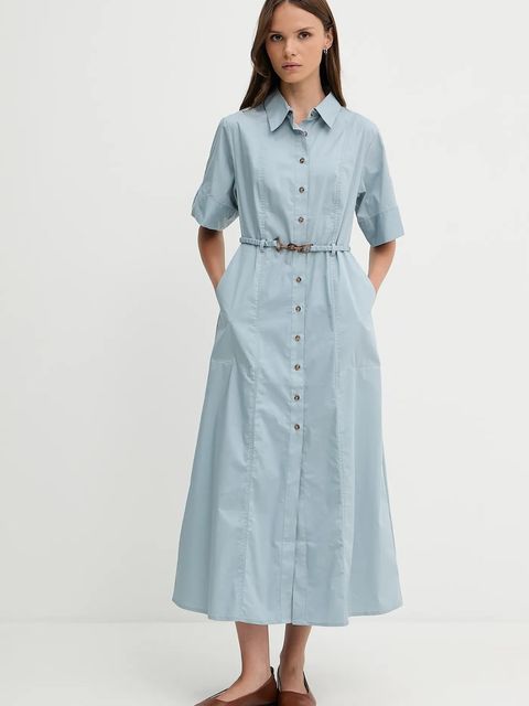 Pedro del Hierro sukienka kolor niebieski midi rozkloszowana 3819813 - zdjęcie produktu nr 1