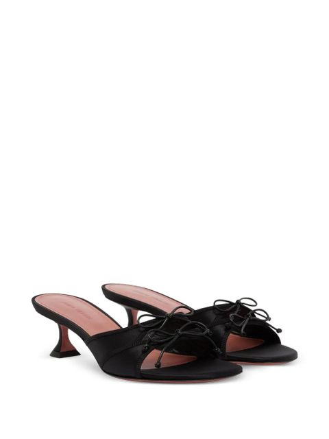 Amina Muaddi Eleonora bow silk sandals - Black - zdjęcie produktu nr 2