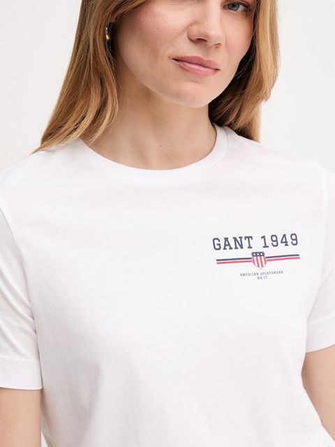 Gant t-shirt bawełniany damski kolor biały 4201554 - zdjęcie produktu nr 2