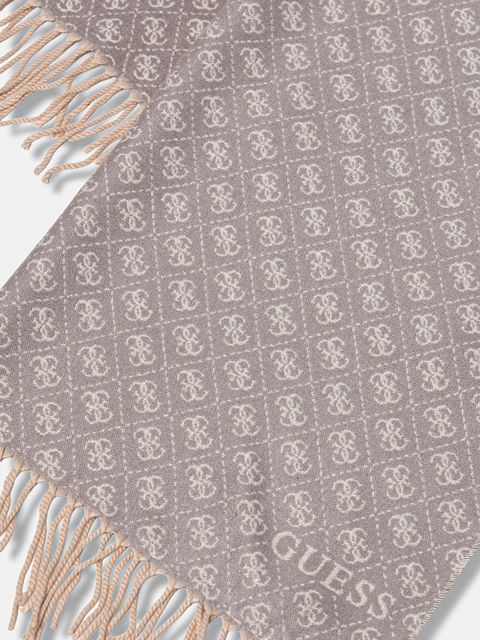 Guess szalik damski kolor czarny wzorzysty AW5423 POL03