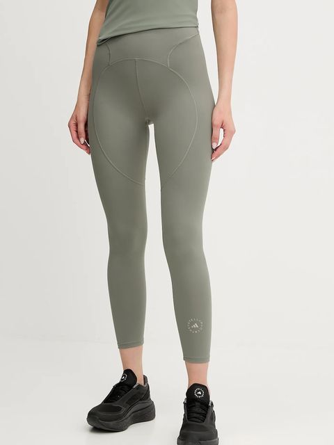 adidas by Stella McCartney legginsy treningowe Tpr 7/8 damskie kolor zielony gładkie JW4555 - zdjęcie produktu nr 1