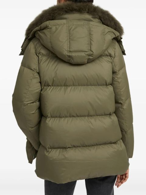 Yves Salomon lambswool-collar down jacket - Green