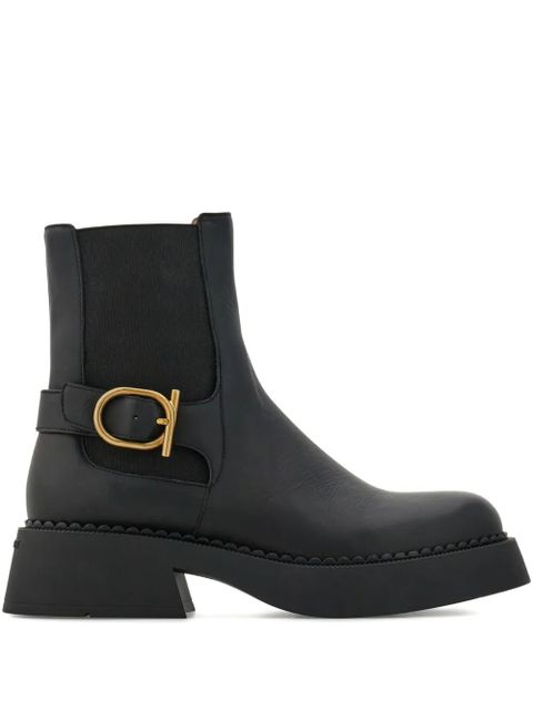 Ferragamo Gancini-embellished ankle boots - Black - zdjęcie produktu nr 1