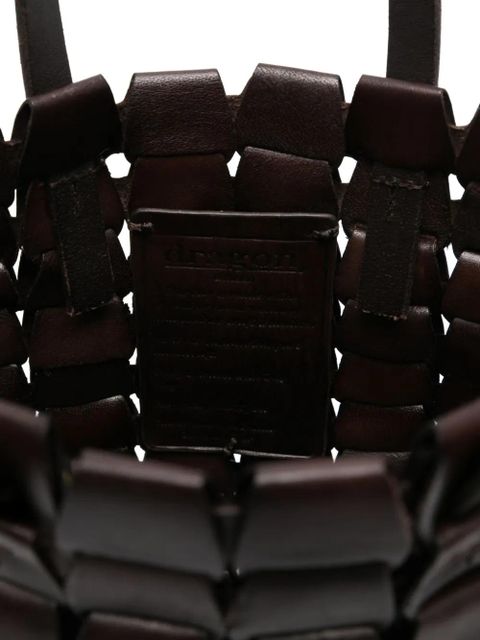 DRAGON DIFFUSION leather woven tote bag - Black