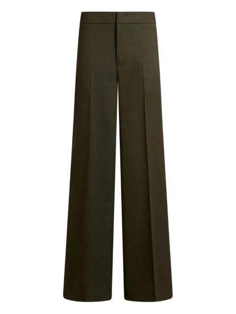 ETRO pressed-crease palazzo trousers - Green - zdjęcie produktu nr 1