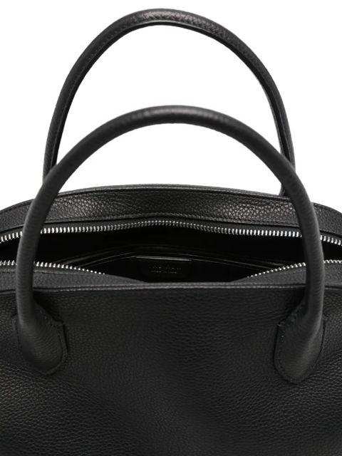 The Row Agnes 12 grained-leather tote bag - Black