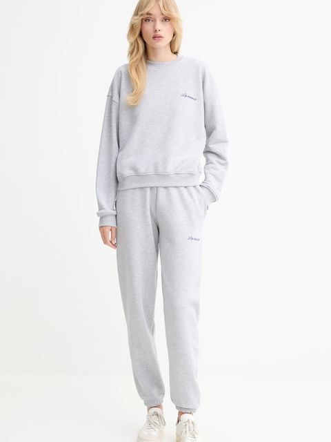 La Mania bluza ROYAL damska kolor szary gładka ROYAL