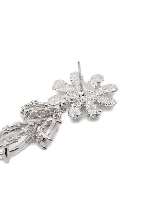 SHUSHU/TONG x YVMIN flower-motif drop earrings - Silver