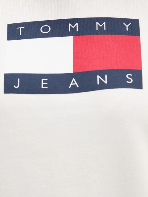 Tommy Jeans bluza bawełniana damska kolor beżowy z nadrukiem DW0DW22564