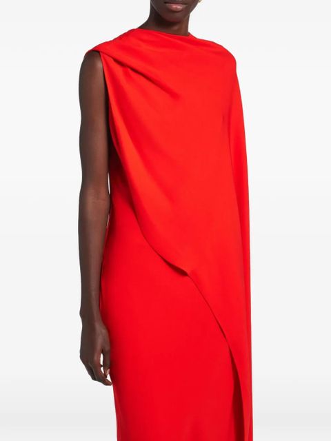 Balenciaga open back draped dress - Red