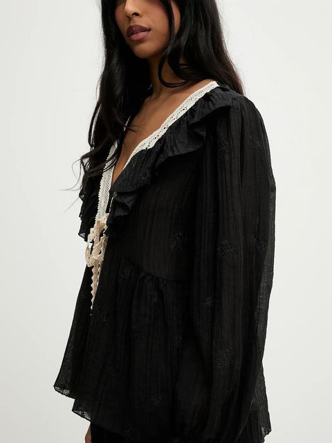 Answear.LAB bluzka damska kolor czarny z aplikacją