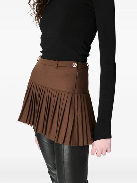 Marine Serre pleated mini skirt - Brown