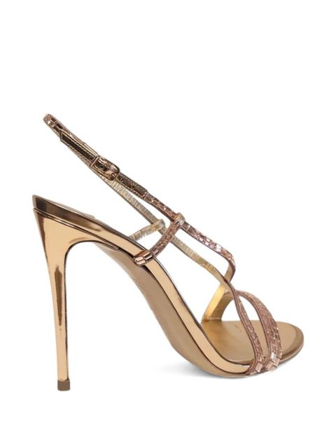 Casadei 100mm crystal-embellished slingback sandals - Gold - zdjęcie produktu nr 2