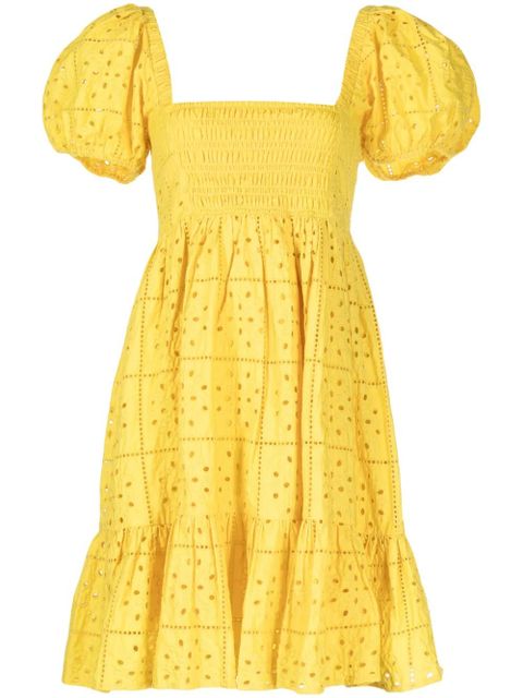GANNI broderie anglaise flared dress - Yellow - zdjęcie produktu nr 1