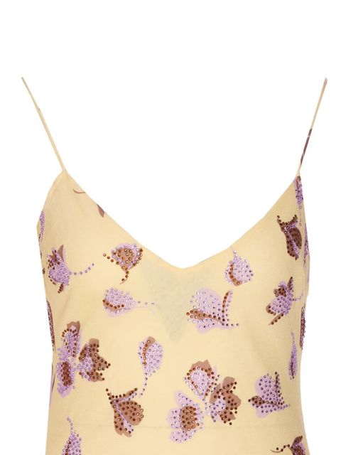 Self-Portrait floral-print rhinestone maxi dress - Yellow - zdjęcie produktu nr 2