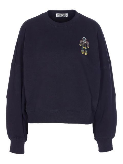 Essentiel Antwerp beaded-robot crew-neck sweatshirt - Blue - zdjęcie produktu nr 1