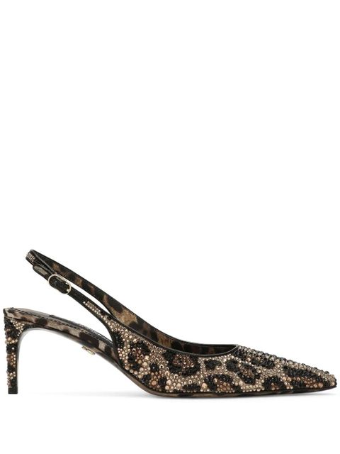 Dolce & Gabbana 60mm leopard-print slingback pumps - Brown - zdjęcie produktu nr 1