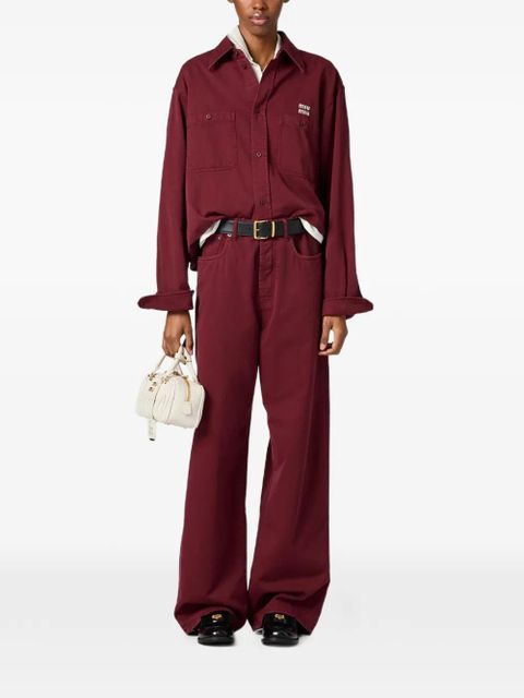 Miu Miu logo-embroidered jeans - zdjęcie produktu nr 2